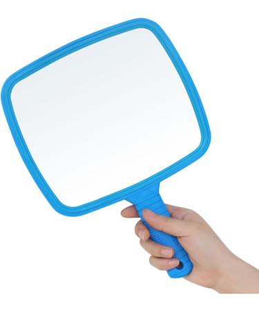 Accessotech Professional Handheld Paddle Mirror with Handle - Blue | Salon Barbers Hairdressers Tool - Buy Online on SooperMarket.com
