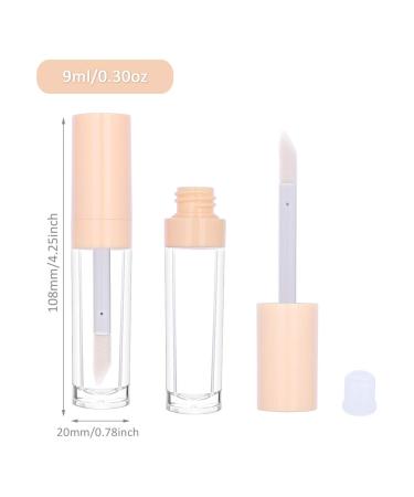 10pcs CAIYA Lip Gloss Containers with Large Brush - 9ml Empty Tubes for DIY Lipgloss (Light Orange) - Buy Online on SooperMarket.com
