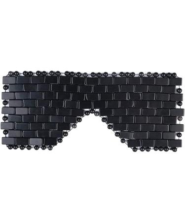 Amethyst Eye Mask for Stress Relief & Fatigue Reduction - Cooling Eye Mask with Textured Bead Lining | Black Obsidian Home Decoration - Buy Online on SooperMarket.com
