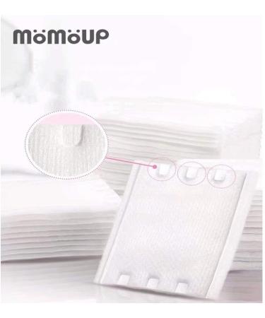 Momoup Organic Cotton Sheets 200 Pieces/Bag 100% Organic Unbleached (2# Double Effect Makeup Pads - 3 Bags) - Buy Online on SooperMarket.com
