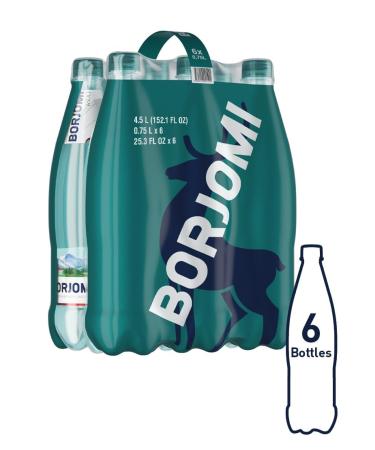 Buy Borjomi Sparkling Natural Mineral Water - 25.3 Fl Oz Plastic Bottles (Pack of 6) | International Shipping Available - Buy Online on SooperMarket.com