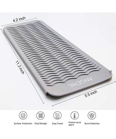 ANGENIL Professional Silicone Heat Resistant Mat Pouch - Portable Travel Mat for Hair Tools - Grey - Buy Online on SooperMarket.com