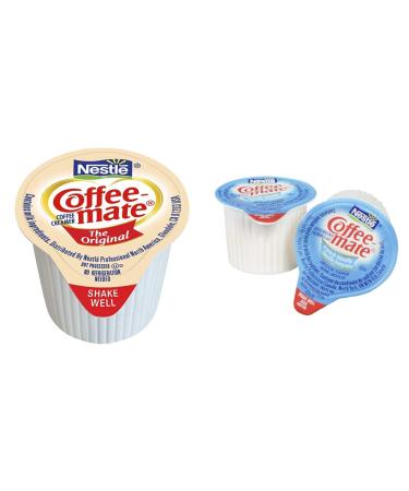 Coffee Mate Coffee Whitener Original Liquid Singles 11 ml (Pack of 180) & Liquid Coffee Creamer Lactose Free French Vanilla Single Serve Portions No Refrigeration Pack of 180 x 11ml