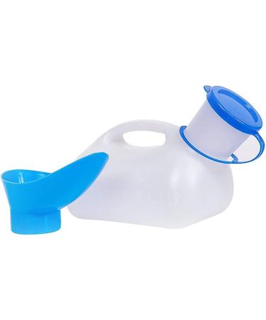 Male Urinal Bottle Camping Toilet Urine Bottle 1000ML Unisex Potty Urinals for Car Toliet Urinal Pot Portable Pee Bottle with A Lid and Funnel Leakproof Urinals for Car Travel Camping Outdoor
