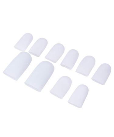 Silicone Toe Sleeve Cover Gel Toe Caps Finger Protectors 5 Pairs to Relief Ingrown Toenails Corns Blisters Finger Cracking Eczema Size S L