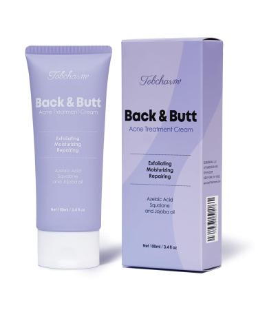 Tobcharm Butt Acne Clearing Treatment  Back Acne Treatment  Body Acne Treatment with Azelaic Acid 3.4 fl. oz  Great for Men and Women Acne Scar Treatment  Hormonal Acne and Cystic Acne Treatment
