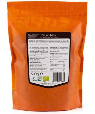 Superfoodies Raw Organic Cocoa/Cacao Nibs 500g - Sustainably Sourced from Superior Criollo Beans in Peru - Non-GMO (Pack of 1) - Buy Online on SooperMarket.com
