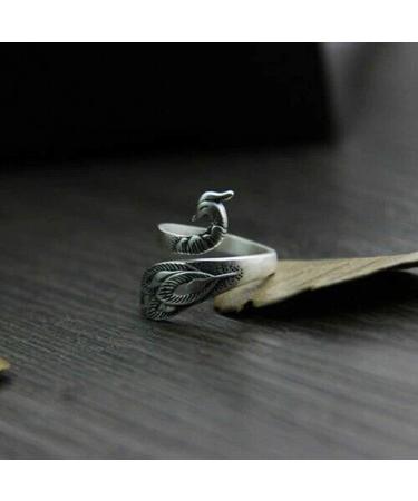 Adjustable Knitting Loop Set | Silver-Plated Copper Rings for Faster Crocheting | Advanced Peacock Ring with Finger Holder Thimble - Buy Online on SooperMarket.com