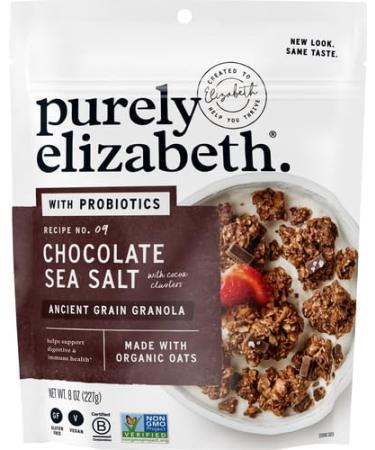 Purely Elizabeth Ancient Grain Granola - Certified Gluten-Free & Vegan Non-GMO Project Verified  Probiotic Snack  Chocolate Sea Salt - 2 Count