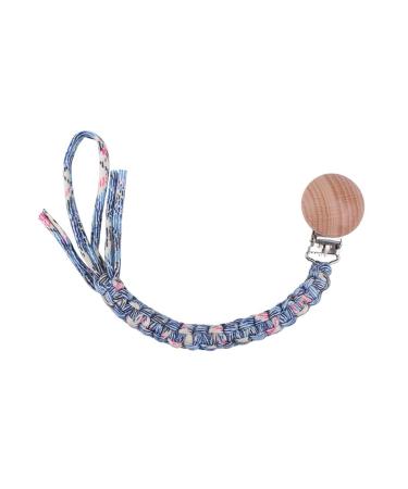 Tian-K Handmade Beech Wood Pacifier Chain Clip - Eco-Friendly Cotton Woven Baby Dummy Leash - Buy Online on SooperMarket.com