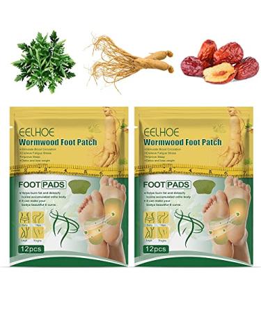 JIAWEIIY Natural Health Wormwood Body Pads Bodiluvs Wormwood Burning Foot Patch Wormwood Foot Patch Wormwood Body De_toxing Pads Natural Herb Wormwood Foot Pads (24PCS)
