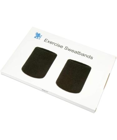 H&S Absorbent Wrist Sweatbands for Athletic Men and Women - 6 Pcs Tennis Wrist Sweat Bands for Gym & Running - Black Moisture-Wicking Wristbands for Exercise - Buy Online on SooperMarket.com