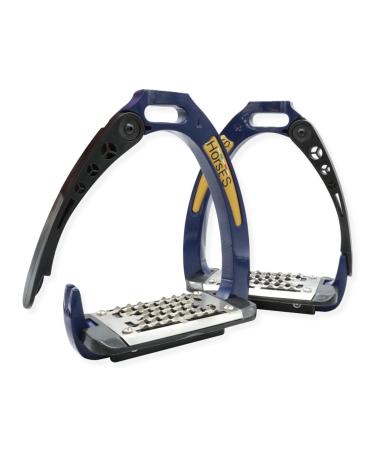 Horses safety stirrups designed for maximum safety and comfort of the rider modern and elegant (Blue/Black) Blue / Black