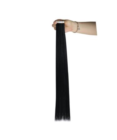 Youngsee Black Tape In Hair Extensions | 45cm Real Virgin Hair | Smooth Skin Weft | 5pcs 12.5g #1 - Buy Online on SooperMarket.com