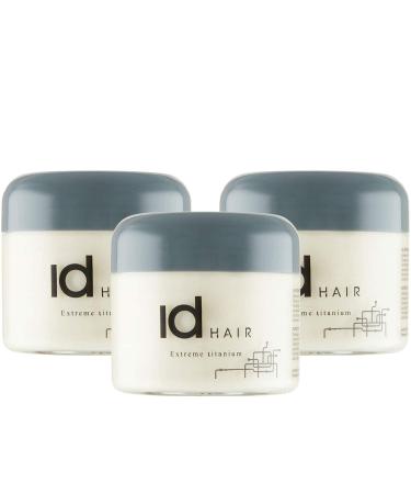 Idhair Extreme Titanium: Professional Mudwax for stylish short hair - strong hold shine and texture - easy to rinse - paraben -free - 3 x 100 ml 100 ml (3 -pack)