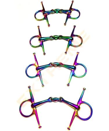 Extreme Full Cheek Rainbow Jointed Horse Bit - Steel Snaffle for Egg Butter | 10.2cm to 14cm Sizes - Shop Internationally - Buy Online on SooperMarket.com