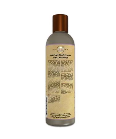 Okay African Black Soap Liquid - Silver & Lavender | 8 Fl Oz - Natural Skincare - Buy Online on SooperMarket.com