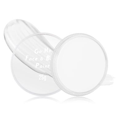 Go Ho White Face Paint(0.88 oz) for Halloween Makeup Safe Professional Water Based White Vampire Skeleton Clown Joker Face Painting for Adults Children SFX Makeup Cosplay Costumes 25g