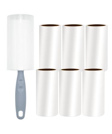 Foot roll 6 rolls (60 sheets each) with 1 roller and 1 dust protection cover extra sticky lint roller animal hair remover lint brush for clothing hair sofa bed cat hair dog hair
