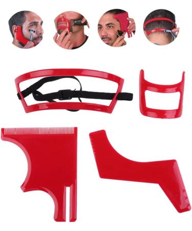 Beard Shaping Tool Kit Neckline Shaving Template Guide Set for Men Hair Styling Red beard trimmer template guide - Buy Online on SooperMarket.com