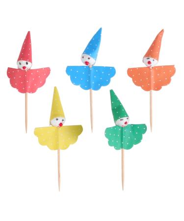 KOMBIUDA 80pcs Cake Toppers Cake Decorations Fruit Decor Cupcake Decoration Cupcake Topper Cake Decorating Supplies Cupcake Stick Cupcake Topping Birthday Cake Topper Clown Toothpick
