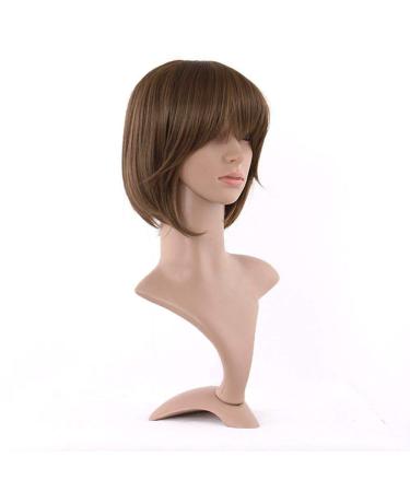 MapofBeauty Natural Designer Short-Length Synthetic Straight Wig - Light Brown | Premium Quality & Worldwide Shipping - Buy Online on SooperMarket.com
