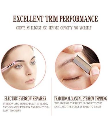 Buy Eyebrow Hair Remover with LED Light - Rechargeable Electric Precision Trimmer for Women - Painless Portable Razor in Rose Gold - Flawless Hair Removal for Lips Nose & Chin - Buy Online on SooperMarket.com