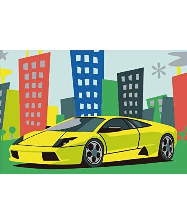 DIY Oil Painting  Paint by Number Kits for Kids - Cool Car 8x12 inch