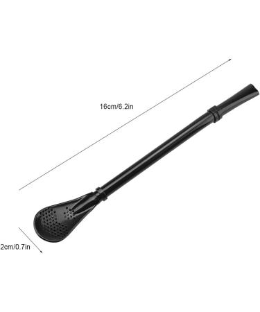 Spoon Straws Stainless Steel Straws Stainless Steel Metal Drinking Straw Spoon Resuable Washable Stirring Scoop (Black) - Buy Online on SooperMarket.com