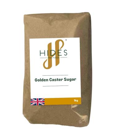 Hides Fine Foods - Golden Caster Sugar 1kg - GMO - Free - Suitable for Vegetarians - Baking - Cookies - Caramel - Pies - Pastries - Desserts - Cooking