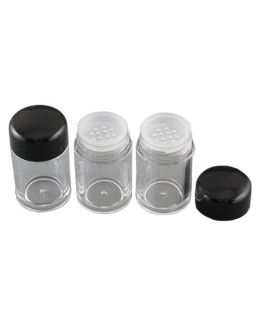 FSSTUD 8 PCS Travel Small Cosmetic Container Empty Powder Compact with Sieve Powder Make Up Loose Container Black