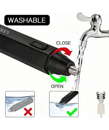 Buy Electric Nose Hair Trimmer - USB Rechargeable Painless Eyebrow & Facial Hair Trimmer for Men & Women Washable Double Edged Blade (Black) | Fast International Shipping - Buy Online on SooperMarket.com