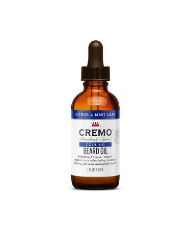 Cremo Beard Oil  Cooling Citrus & Mint Leaf  1 fl oz - Restore Natural Moisture and Soften Your Beard To Help Relieve Beard Itch