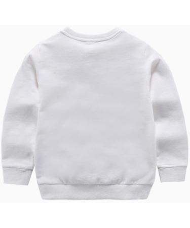 Taigood Kids Jumper for Boys - Cotton Sweatshirt, Long Sleeve T-Shirt Pullover, Ages 1-7 Years - White - Buy Online on SooperMarket.com