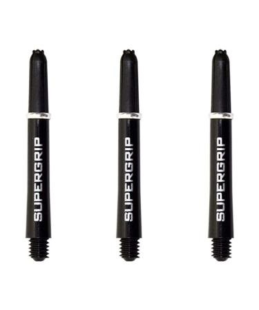 Art Attack Harrows Supergrip Tweenie Dart Shafts, Polycarbonate Stems, Machined Rings, Black & Silver (3 Sets)