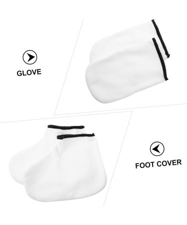 minkissy 2 Pairs Hand and Foot Mask Foot Calluses Remover Wax Tools Wax Liner for Hands Paraffin Wax Bath Gloves Paraffin Wax for Hands Thickened Gloves White Knitted Fabric Boots Manicure - Buy Online on SooperMarket.com