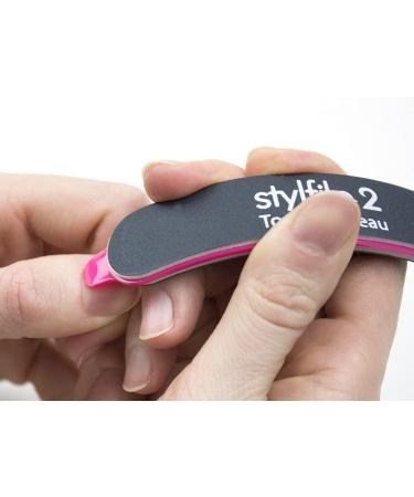 StylFile Curved Nail File with 240/400 Grit for Manicures - Professional 3-in-1 Emery Boards for Nails with Cuticle Pusher Under-Nail Skimmer - Premium Nail Products and Nail Essentials for Women 1 Count (Pack of 1) - Buy Online on SooperMarket.com