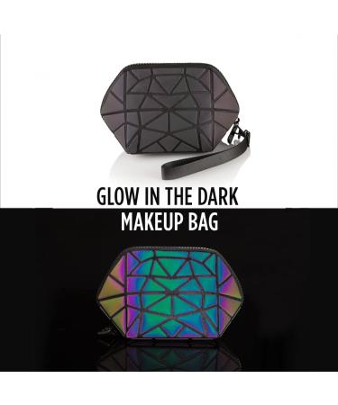 Pryzm Hexagonal Reflective 3D Effect Makeup Bag - Small Stylish & Durable | Perfect for Travel - Shop Internationally - Buy Online on SooperMarket.com