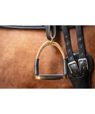 Equinate Safety Bar Charles 12cm Gold | Anti-Slip Rubber Tread Stirrup for Adults & Children | Ankle Relief - 2 Pieces - Buy Online on SooperMarket.com