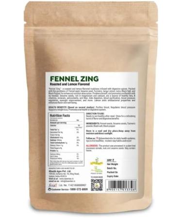 Dawn Lee Mouth Freshener Fennel Zing Roasted and Lemon Flavored Freshens Breath Enhance Nutrition Absorption Promotes Oral Health Healthy After Meals- 100 Gram - Buy Online on SooperMarket.com