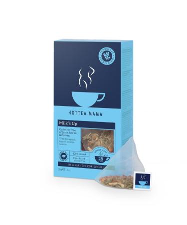 HOTTEA MAMA | Milk s Up | Organic Breastfeeding Tea With Fenugreek and Fennel | For Lactation and Nursing | Caffeine Free | Herbal Tea | 14 Whole Leaf Biodegradable Pyramid Bags
