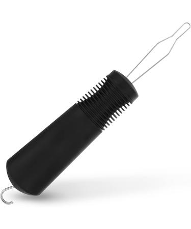 1 Pieces Clothes Button Aid Aid Tool Hook Button Arthritis Button Hook Aid Tool Button for Elderly Disabled and Joint Pain (Black)