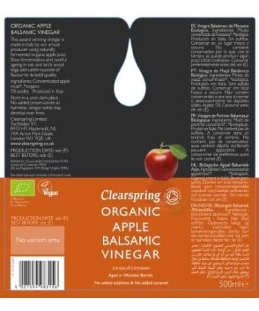 Clearspring Organic Apple Balsamic Vinegar 500ml (6 Pack) - Buy Online on SooperMarket.com