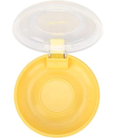 Orthodontic Retainer Case with Cleaning Brush - Yellow Mouthpiece Holder for Adults & Kids - Perfect for School Travel & Home - 8cm Diameter - Buy Online on SooperMarket.com