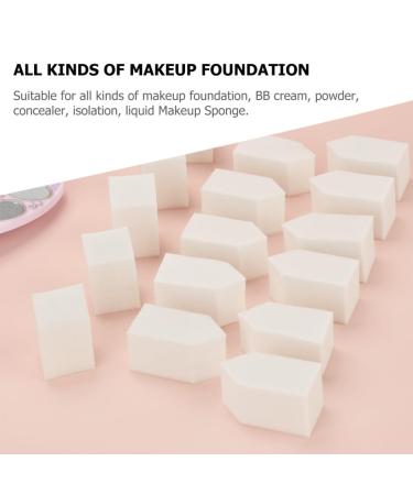 Housoutil 50 Makeup Sponges - Curve Blending Applicators for Foundation | Synthetic Latex White Beauty Tools - Perfect for Flawless Application - Buy Online on SooperMarket.com