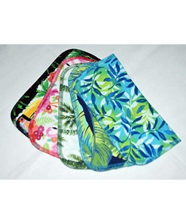 Tropical Life 2 Ply Printed Flannel 8x8 Inches Set of 5 Little Wipes