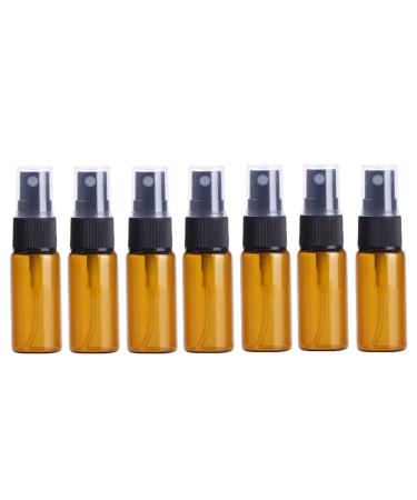 Portable mini spray bottles amber-colored glass refillable for perfume sample bottle cosmetic container for travel and going out 12 pieces amber colors 15ml/0.5oz fashionable