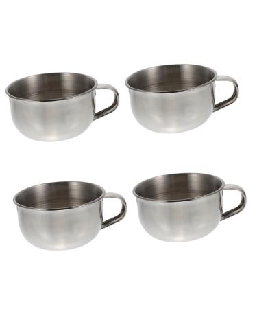 minkissy 4 Pieces Shaving Soap Bowl Rice Bowl Bubble Stainless Steel Man