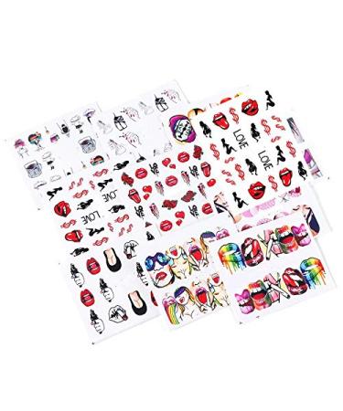 Nail Angel Water Decals - 9 Sheets Beauty Transfer Stickers for Nail Art - Unique Lip Patterns for Manicure & Pedicure - 10190 - Buy Online on SooperMarket.com