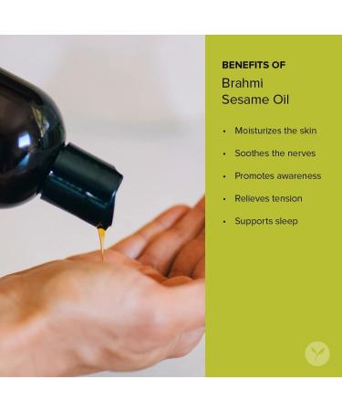 Banyan Botanicals Brahmi Oil 12 oz - USDA Certified Organic - Ayurvedic Skin & Hair Oil with Gotu Kola & Bacopa - Calms Mind - 12 Fl Oz - Buy Online on SooperMarket.com